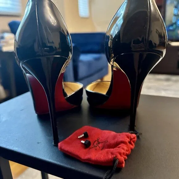 Christian Louboutin Iriza 100mm Patent Calf Leather Pumps - Picture 3 of 7